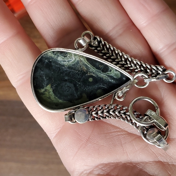 New Kambaba Jasper 925 Silver Bracelet. - Picture 8 of 15